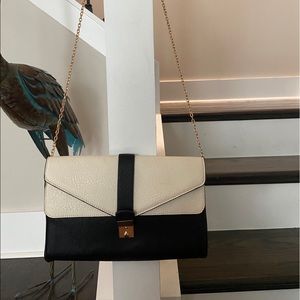 Cream and black crossbody